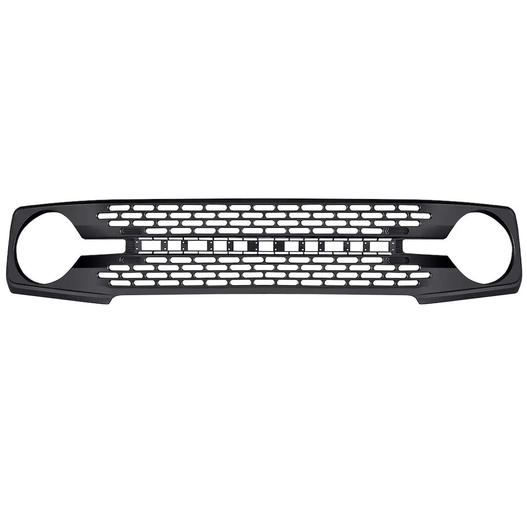 AMFMEA00102 – AMERICAN MOD Grille, Honeycomb/ High Configuration Style With Emblem And Light Cutouts Matte Black ABS ...